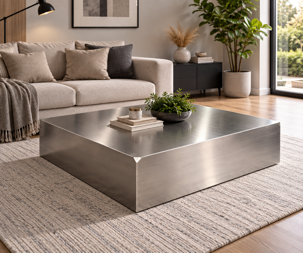 Kampanyalı Paslanmaz Orta Sehpa Model 01 - Alka Metal Tasarım