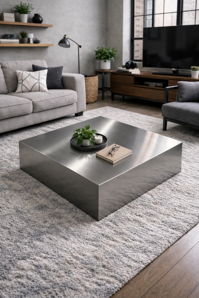 Kampanyalı Paslanmaz Orta Sehpa Model 04 - Alka Metal Tasarım
