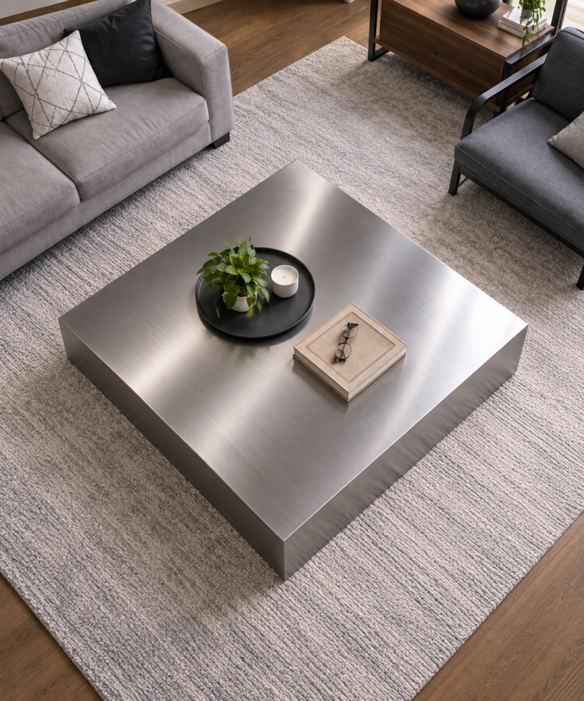Kampanyalı Paslanmaz Orta Sehpa Model 02 - Alka Metal Tasarım